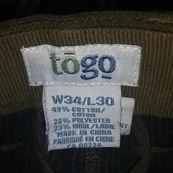 togo Coffee Corduroy Men's Pants 34/30 - Picture 6 of 7